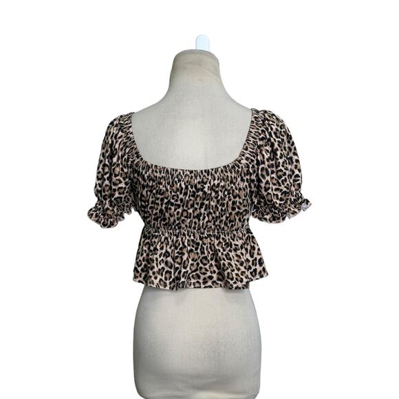 Urban Outfitters animal print short sleeves crop top size Small - Picture 8 of 9